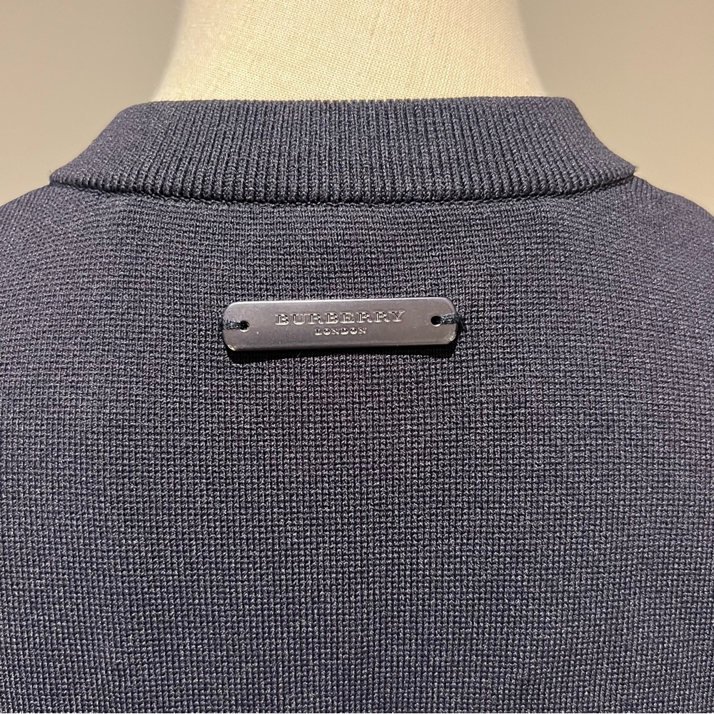 Burberry Structured Knit Cardigan in Navy - Picture 6 of 8